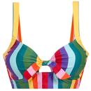 Collectif Retro 1950s Rainbow Stripe Bikini Top