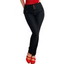Collectif Retro 50s Rebel Kate Jeans Black Skinny