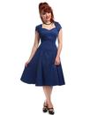 Regina COLLECTIF Retro 50s Vintage Doll Dress Blue