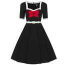 Collectif Retro Vintage 1950s Sadie Swing Dress in Black 