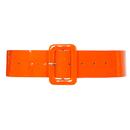 Collectif Retro 1960s Style Patent Wide Belt in Orange