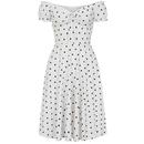 Collectif Sasha Polka Dot Flared Mini Dress in White
