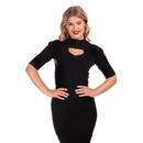Shirley COLLECTIF Cut Out Heart Knitted Top Black
