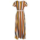 Sunny COLLECTIF Tropical Stripe Retro Maxi Dress