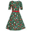 Collectif Vintage Christmas Suzanne Festive Doll Swing Dress