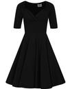 Collectif Retro 50s Tixie Doll Cirlce Dress Black