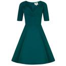 Collectif Trixie Vintage Doll Dress in Teal Green