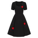 Valentine COLLECTIF Retro 1950s Black Swing Dress