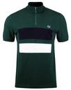 FRED PERRY Colour Block Mod Pique Cycling Top