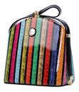 Multi Stripe Handbag PEACH Mod Retro 60's Box Bag