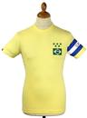 Brasil Capitao COPA Retro Indie Football T-Shirt