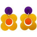 Ada Binks for Madcap England Retro 1960s Daisy Flower Dangle Drop Earrings in Yellow