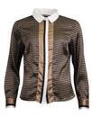 SOOKIE DARLING 60s Mod Dogtooth Stripe Panel Shirt