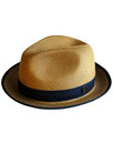 Florence DASMARCA Retro Mod Weave Trilby Hat RUST