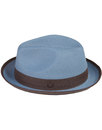 Florence DASMARCA Retro Mod Weave Trilby Hat SKY