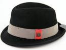 Ronald DASMARCA Retro Mod Felt Trilby Hat (BLACK)