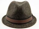 Justin DASMARCA Retro Mod Wool Felt Trilby Hat (B)