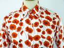 DAVID WATTS Retro 60s Mod Psychedelic Poppy Shirt