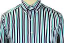 Drake DAVID WATTS Retro Mod Multi Stripe Shirt