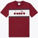 Diadora Retro 90s Colour Block Logo T-shirt in Empire Red 502.181447 55016 Flat Shot