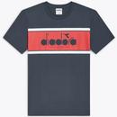 Diadora Retro 80s SS Logo T-shirt in Navy and Red 502.181447 45032