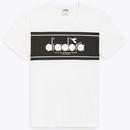 Diadora 80s SS Logo T-shirt in Optical White and Black 502.181447 C0013