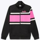 Diadora 80s Track Jacket in Black and Pink 502.181971 80013