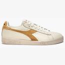 Diadora Game Low Waxed Suede Pop Trainers in White and Latte 501.180188 C9592