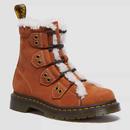 Dr Martens 1460 Faux Fur Lined Ghillie Boots in Tan 31877220