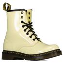 Dr Martens 1460 Patent Lamper Boots in Toile Cream