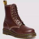 Dr Martens 1460 Serena Faux Fur Lined Leather Lace Up Boots in Dark Brown 30875201