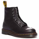 Dr Martens Women's 1460 Toe Plate Milled Nappa Jungle Zip Boots in Black 31682001