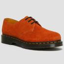 Dr Martens 1461 Suede Mod 3 Eyelet Shoes in Rust Tan
