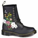 Dr Martens 1490 Bloom Women's Retro Floral Pattern Nappa Leather Boots with 3D Flowers