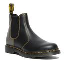 dr martens 2976 contrast smooth leather chelsea boots charcoal/black