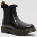 Dr Martens 2976 Leonore Faux Fur Lined Chelsea Boots in Dark Grey Atlas Leather 26332021