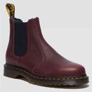 Dr Martens 2976 Warmwair Grizzly Leather Chelsea Boots in Cherry Red 