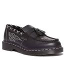 Dr Martens Men's Adrian Gothic Americana Contrast Stitch Black Tassel Loafers 31626001