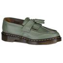 Dr Martens Adrian Yellow Stitch Mod Tassel Loafer Shoes in Khaki Green