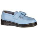 Dr Martens Adrian Mod Yellow Stitch Loafer Shoes in Card Blue