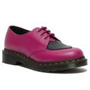 dr martens womens 1461 amore leather shoes fuchsia/black