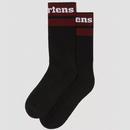 Dr Martens Athletic Logo Organic Cotton Blend Socks in Black with Cherry Red and White AC681004