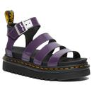 Dr Martens Women's Blaire Patent Leather Retro Gladiator Sandals in Blackcurrant Purple