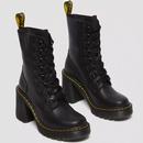 Chesney Dr Martens Flared Heel Lace Up Boots Black