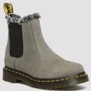 Dr Martens Women's 2976 Leonore Chelsea Boots with Faux Fur lining in Nickel Grey 30955059