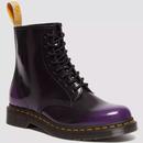 Dr Martens 1460 Vegan Men's Lace Up 8 Eyelet Boots in Rich Purple and Black Gloss 30998546 