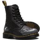 DR MARTENS 1460 Pascal Flame Glitter Boots PEWTER