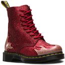 DR MARTENS 1460 Pascal Flame Glitter Boots (Red)