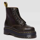 Dr Martens Sinclair Orleans Leather Platform Boots in Dark Taupe 31993302