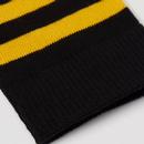 +DR MARTENS Women's Retro Stripe Sock Black/Yellow